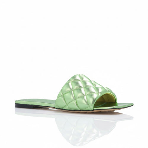 Bottega Veneta Padded Flat Pistachio Sandals