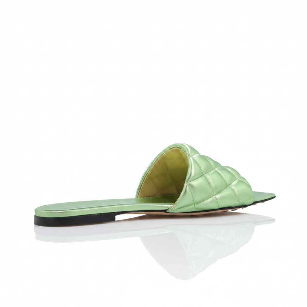 Bottega Veneta Padded Flat Pistachio Sandals