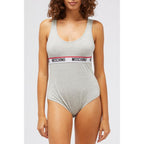 Body Moschino grigio a righe orizzontali