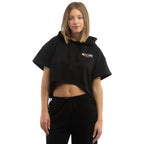 Moschino Short Sleeve Cropped Hoodie Black