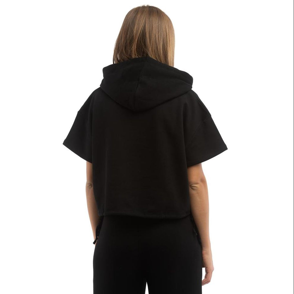 Moschino Short Sleeve Cropped Hoodie Black