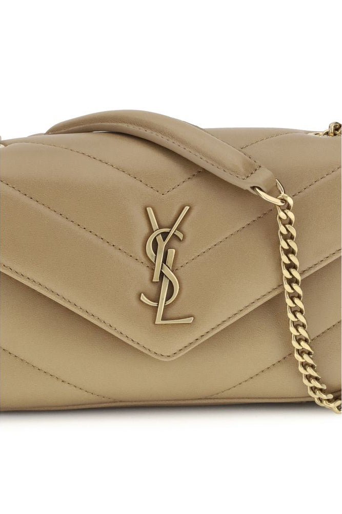Borsa a Spalla Saint Laurent Beige in Agnello Ovis Aries Aries
