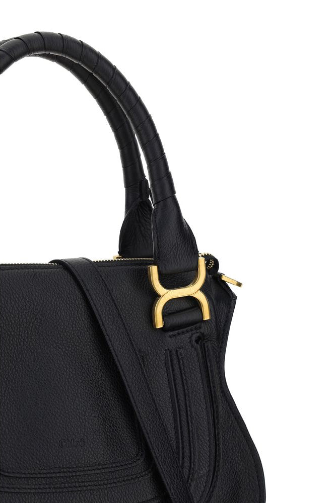 Chloé Small Marcie Black Grained Leather
