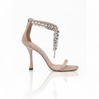 Sandali Jimmy Choo Verity 100 in raso rosa cipria