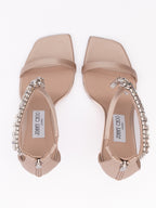 Sandali Jimmy Choo Verity 100 in raso rosa cipria