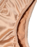 Dolce & Gabbana Nude Beige Silk Satin Lace Briefs