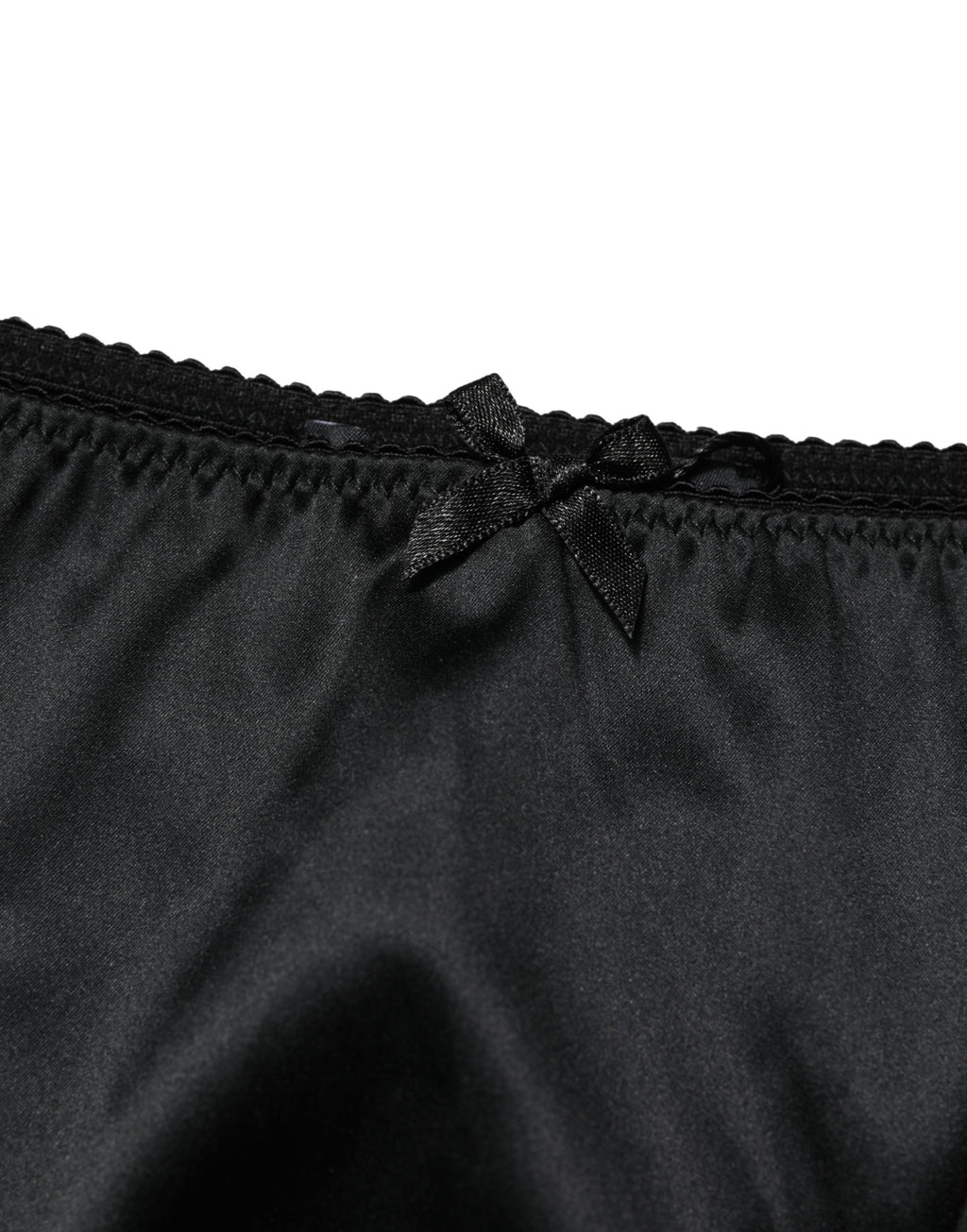 Dolce & Gabbana Black Silk Satin Lace Briefs
