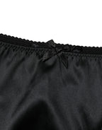 Dolce & Gabbana Black Silk Satin Lace Briefs