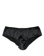 Dolce & Gabbana Black Silk Satin Lace Briefs