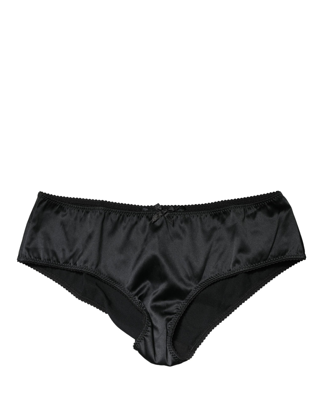Dolce & Gabbana Black Silk Satin Lace Briefs