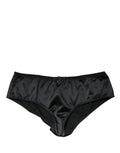 Dolce & Gabbana Black Silk Satin Lace Briefs