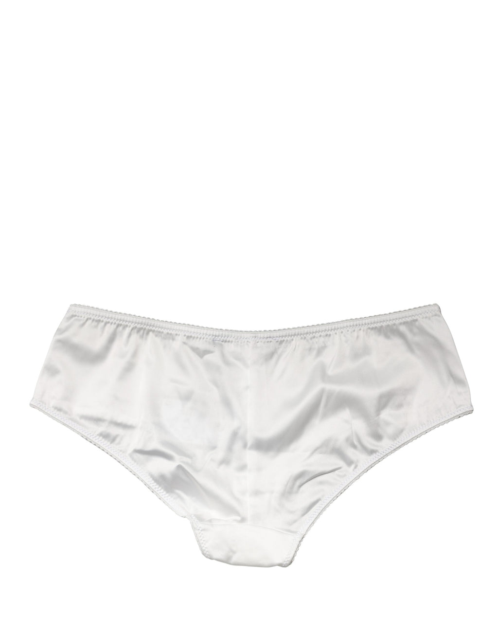 Dolce & Gabbana White Silk Satin Lace Briefs