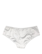 Dolce & Gabbana White Silk Satin Lace Briefs