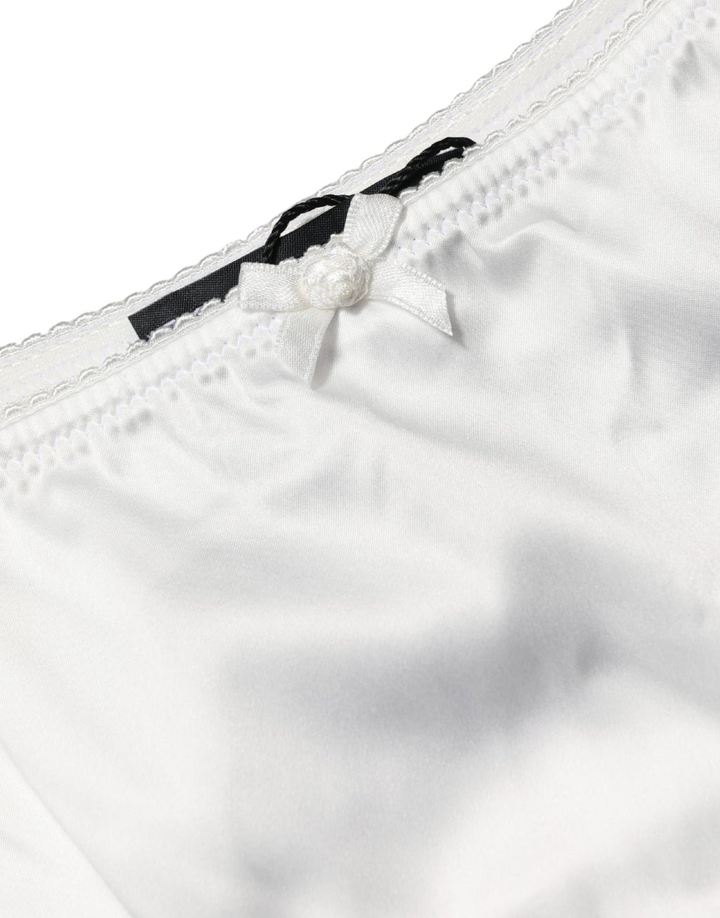 Dolce & Gabbana White Silk Satin Lace Briefs
