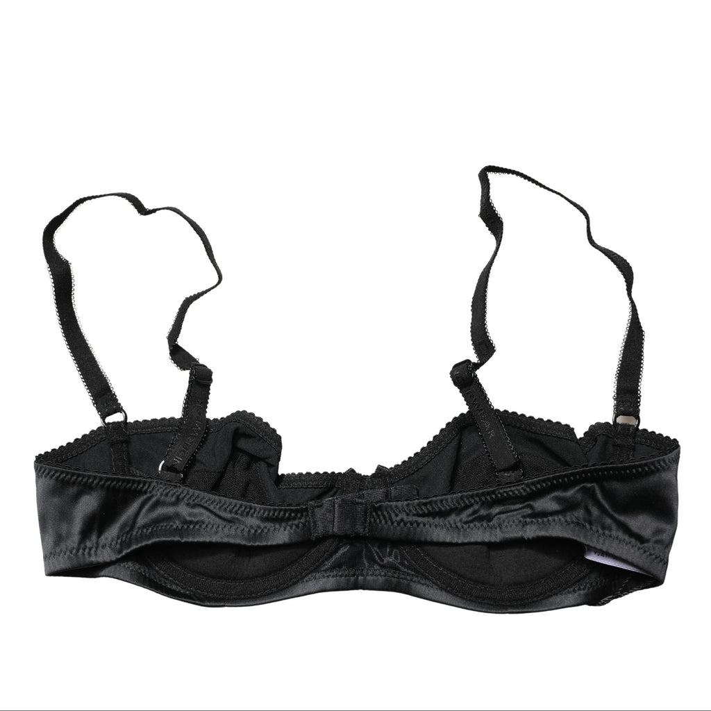 Dolce & Gabbana Black Satin Balconette Bra