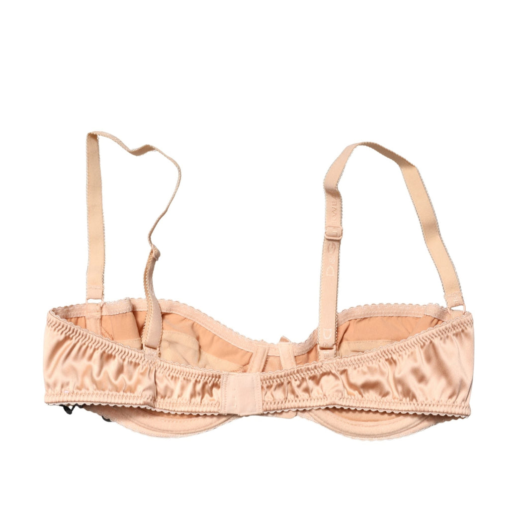 Dolce & Gabbana Satin Balconette Bra Nude Beige