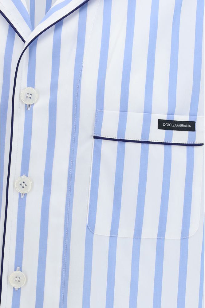 Dolce & Gabbana Short Sleeve Striped Poplin Shirt