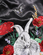 Dolce & Gabbana Floral Satin Varsity Bomber Jacket