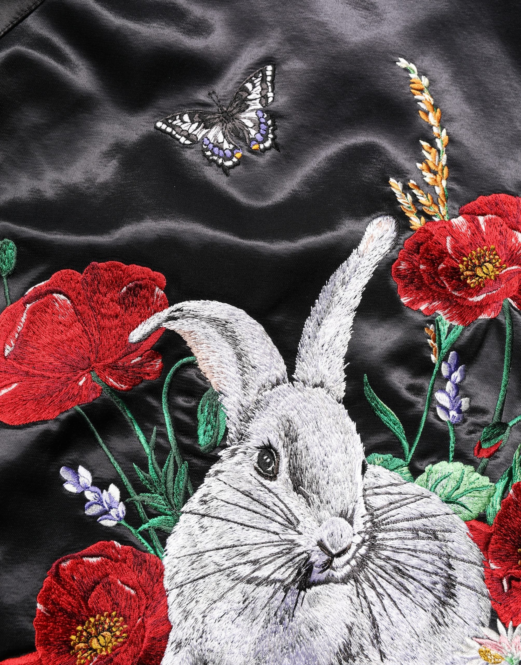 Dolce & Gabbana Floral Satin Varsity Bomber Jacket