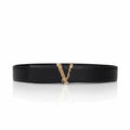 Versace Virtus Barocco V Black Leather Belt