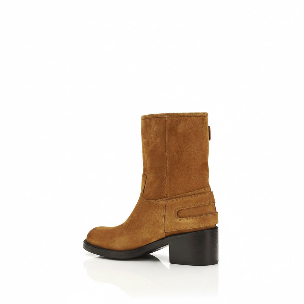 Chloé Dakota 60 Brown Suede Biker Boots