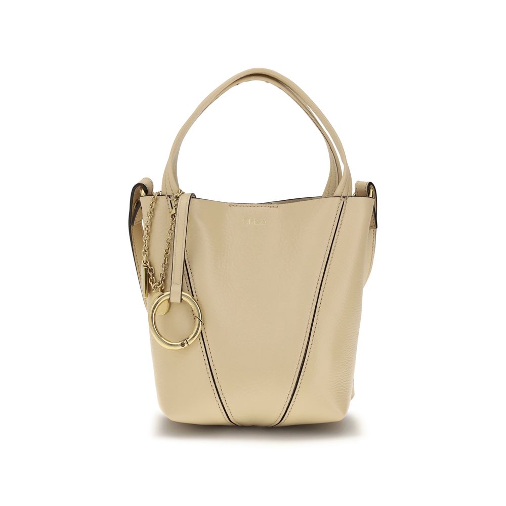 Chloé Spin Small Beige Bucket Tote Bag