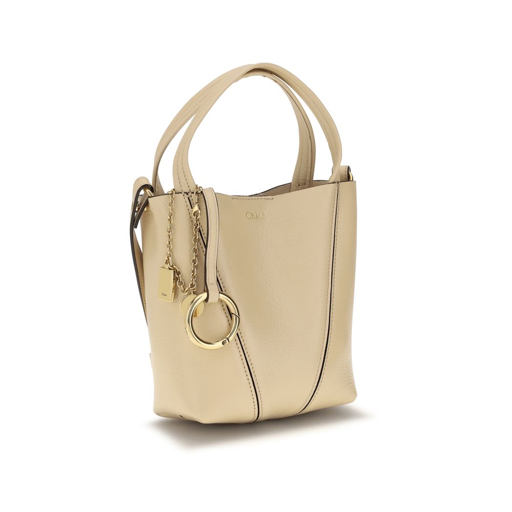 Chloé Spin Small Beige Bucket Tote Bag