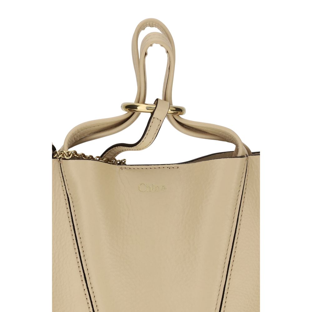Chloé Spin Small Beige Bucket Tote Bag