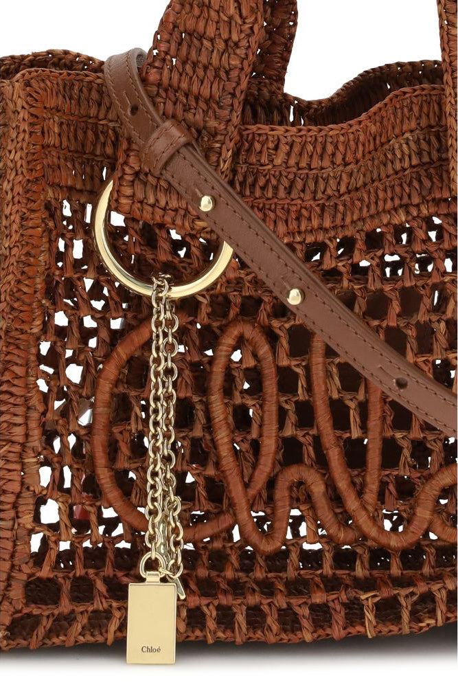 Chloé Raffia Banana East-West Tote Bag