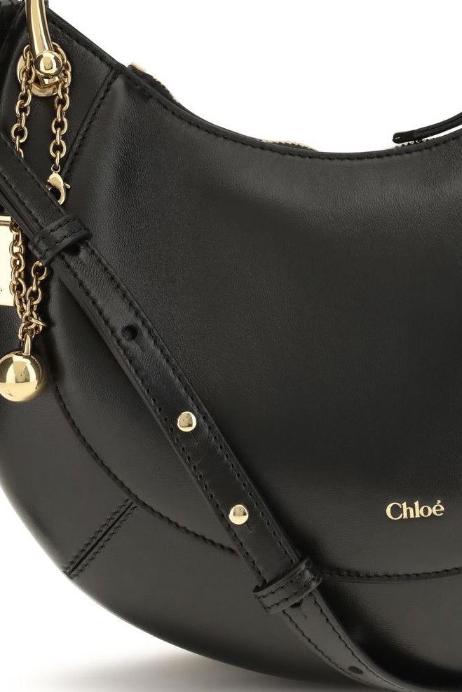 Chloé Banana Small Black Leather Hobo Bag