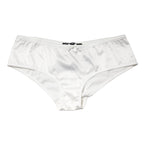 Dolce & Gabbana White Silk Satin Lace Briefs