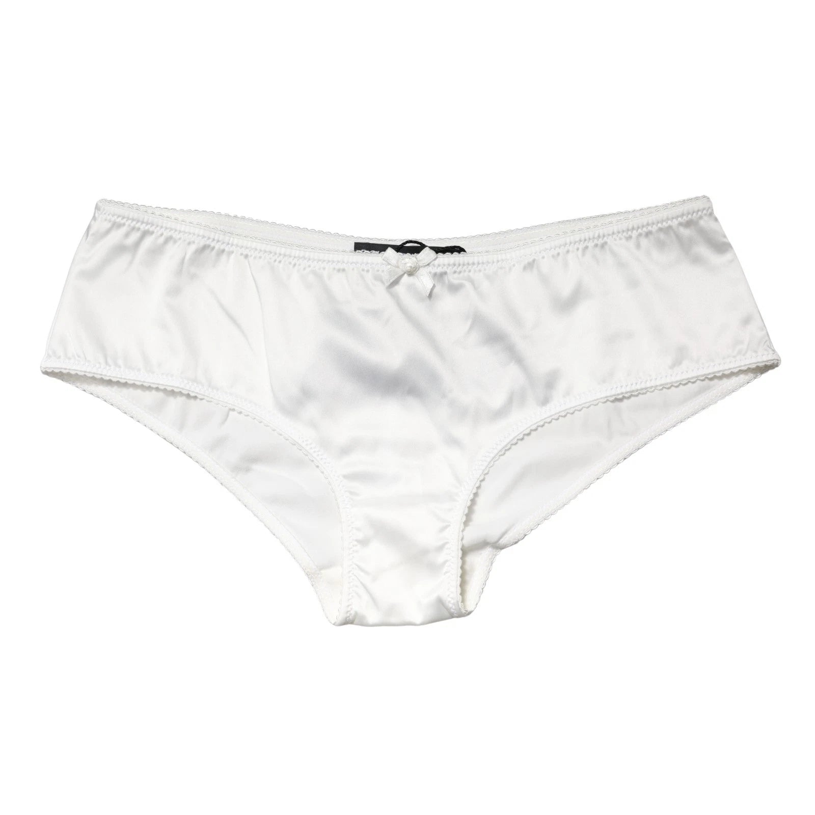 Dolce & Gabbana White Silk Satin Lace Briefs