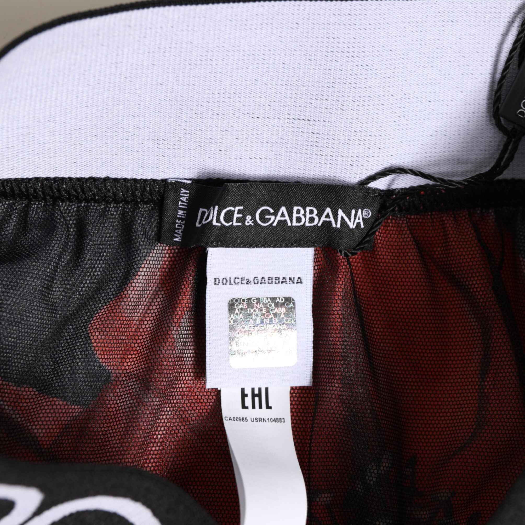 Dolce & Gabbana Black Floral Silk High Waist Panty Underwear