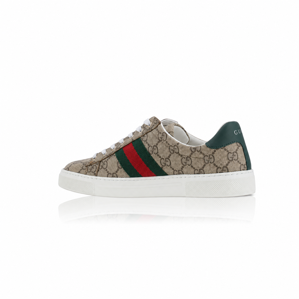 Gucci Ace GG Supreme Web-Striped Sneakers