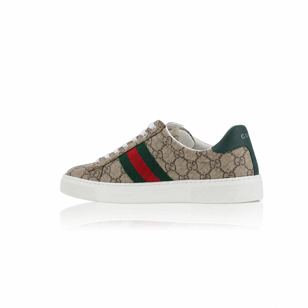 Gucci Ace GG Supreme Web-Striped Sneakers