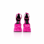 Versace Aevitas Velvet Platform Sandals Fuchsia