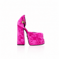 Versace Aevitas Velvet Platform Sandals Fuchsia