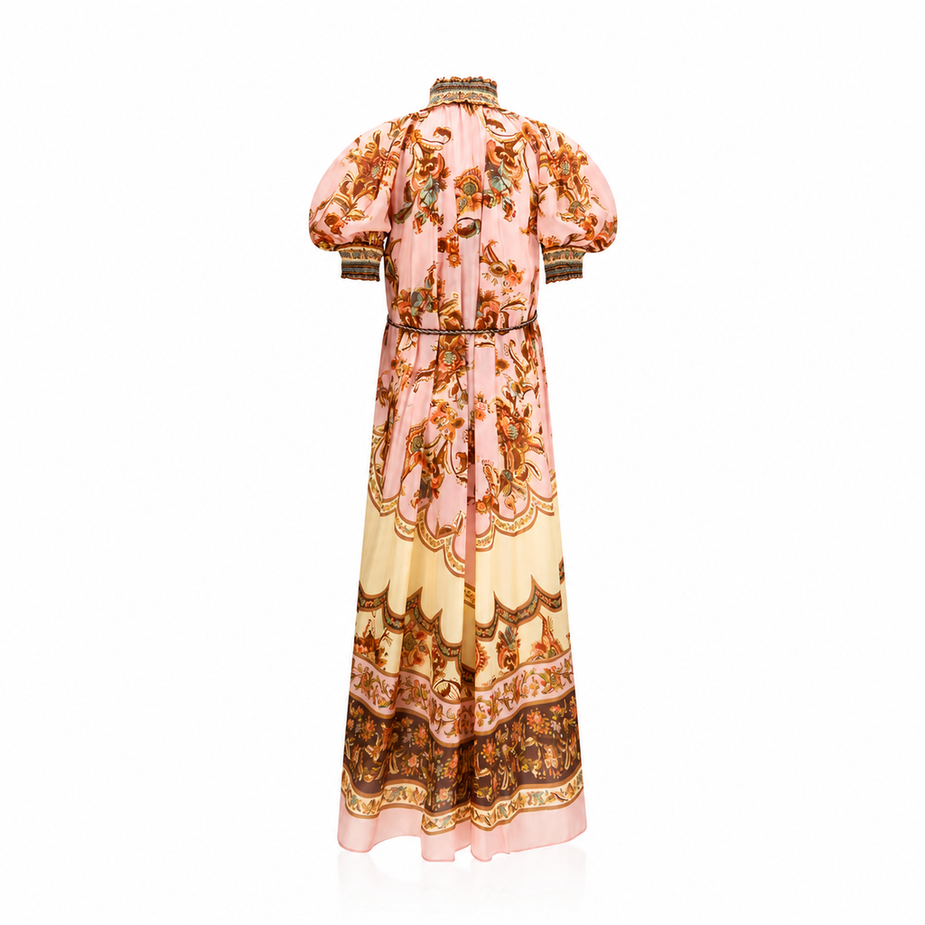 Zimmermann Aster Billow Mauve Jacobean Maxi Dress
