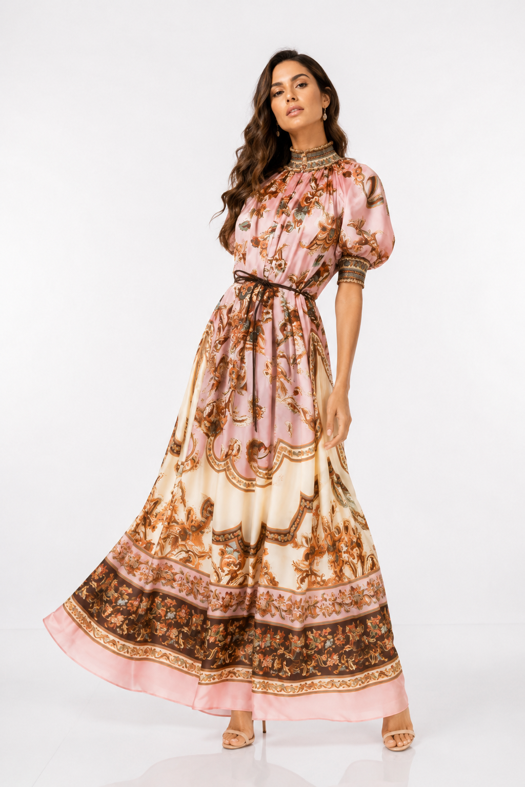 Zimmermann Aster Billow Mauve Jacobean Maxi Dress