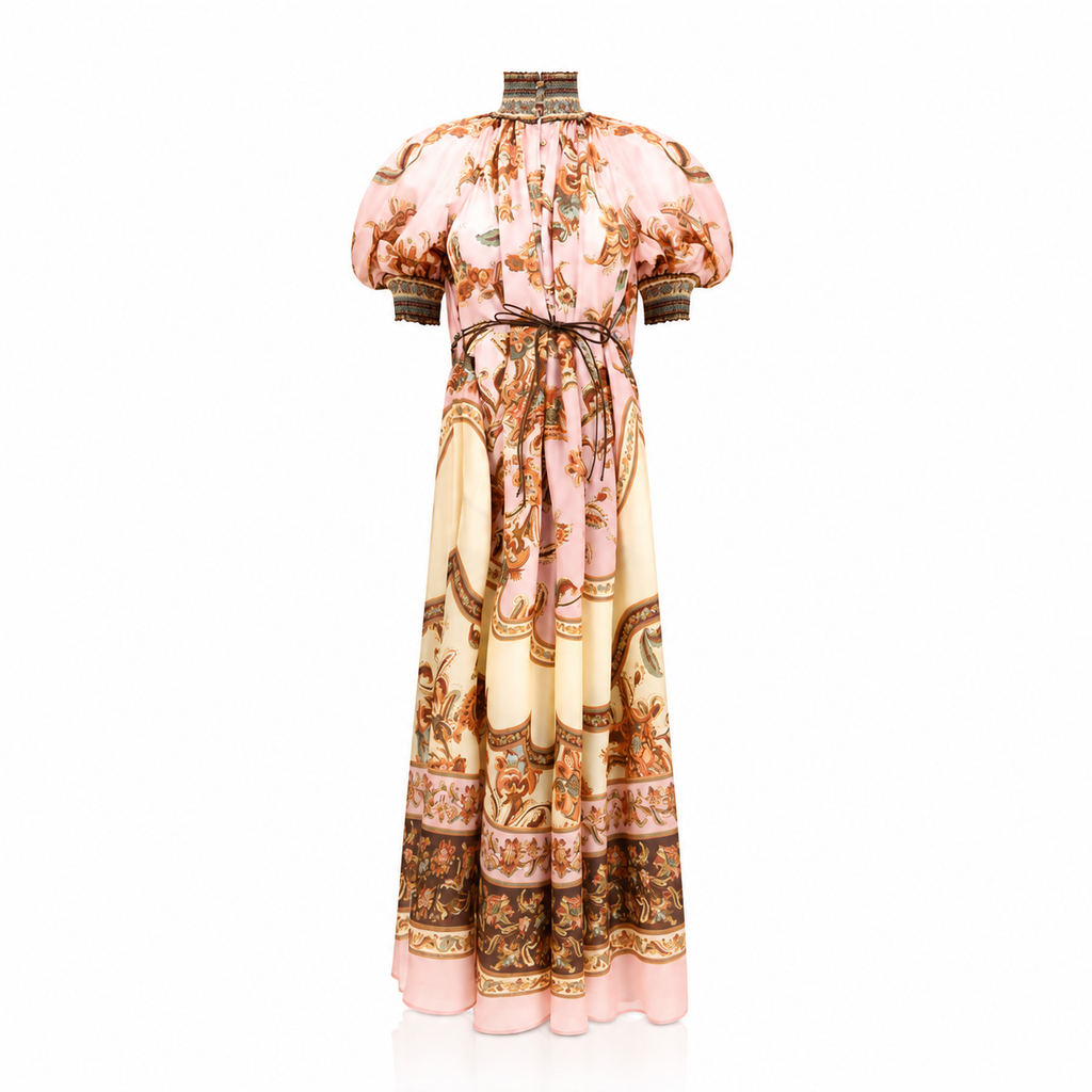 Zimmermann Aster Billow Mauve Jacobean Maxi Dress