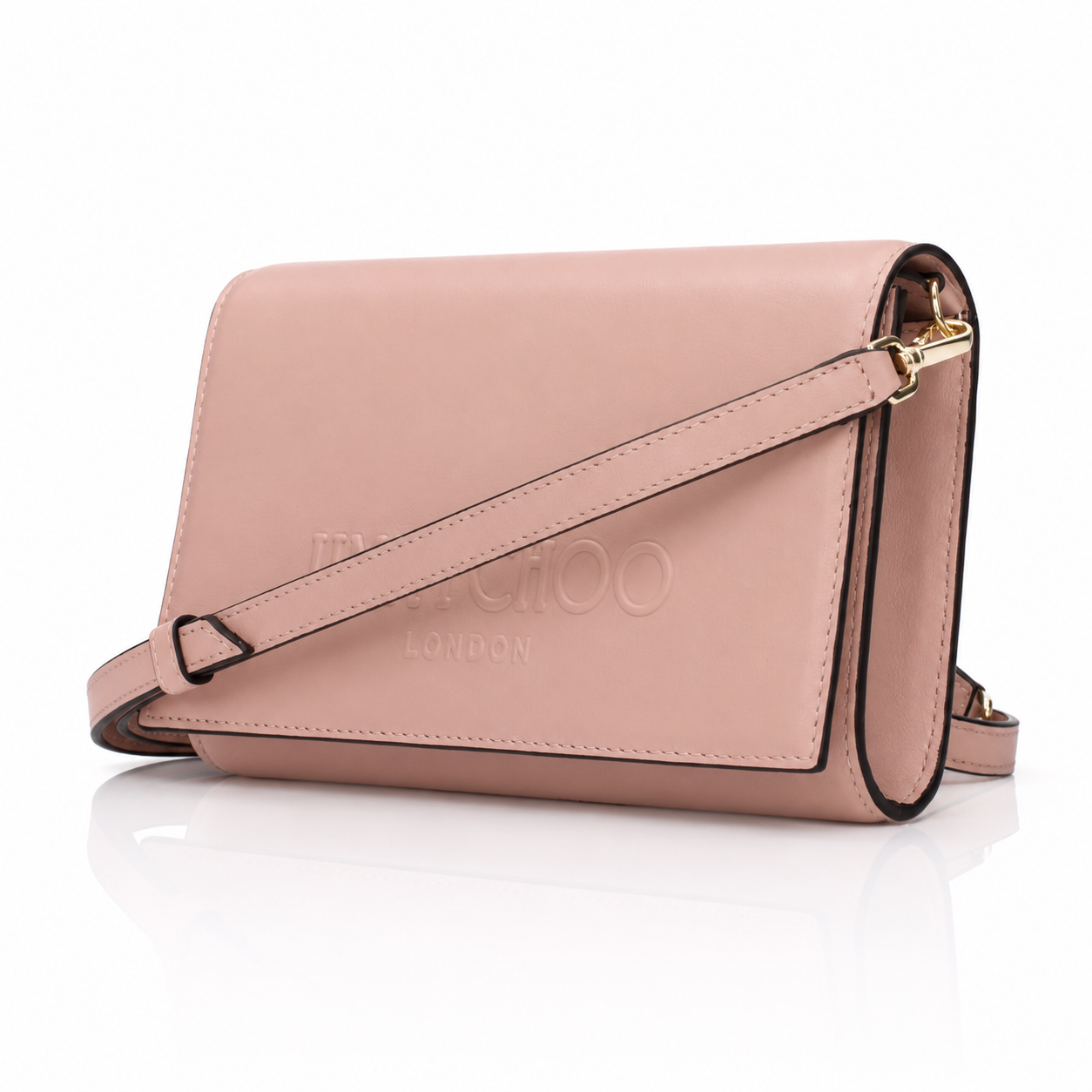 Jimmy Choo Avenue Pochette Pink Leather Clutch Bag