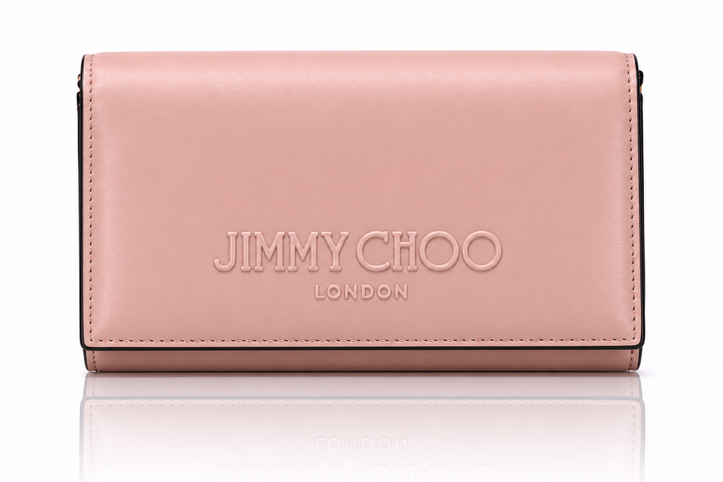 Borsa clutch Jimmy Choo in pelle rosa