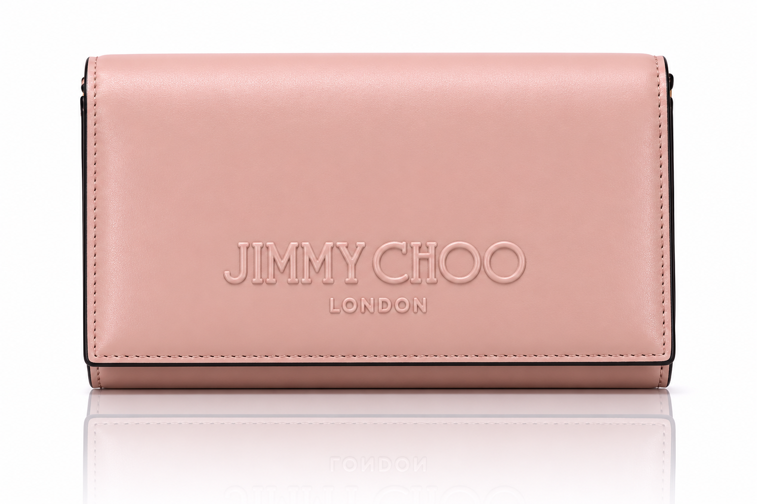 Jimmy Choo Avenue Pochette Pink Leather Clutch Bag