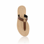 Saint Laurent Babylone Leather Raffia Sandals