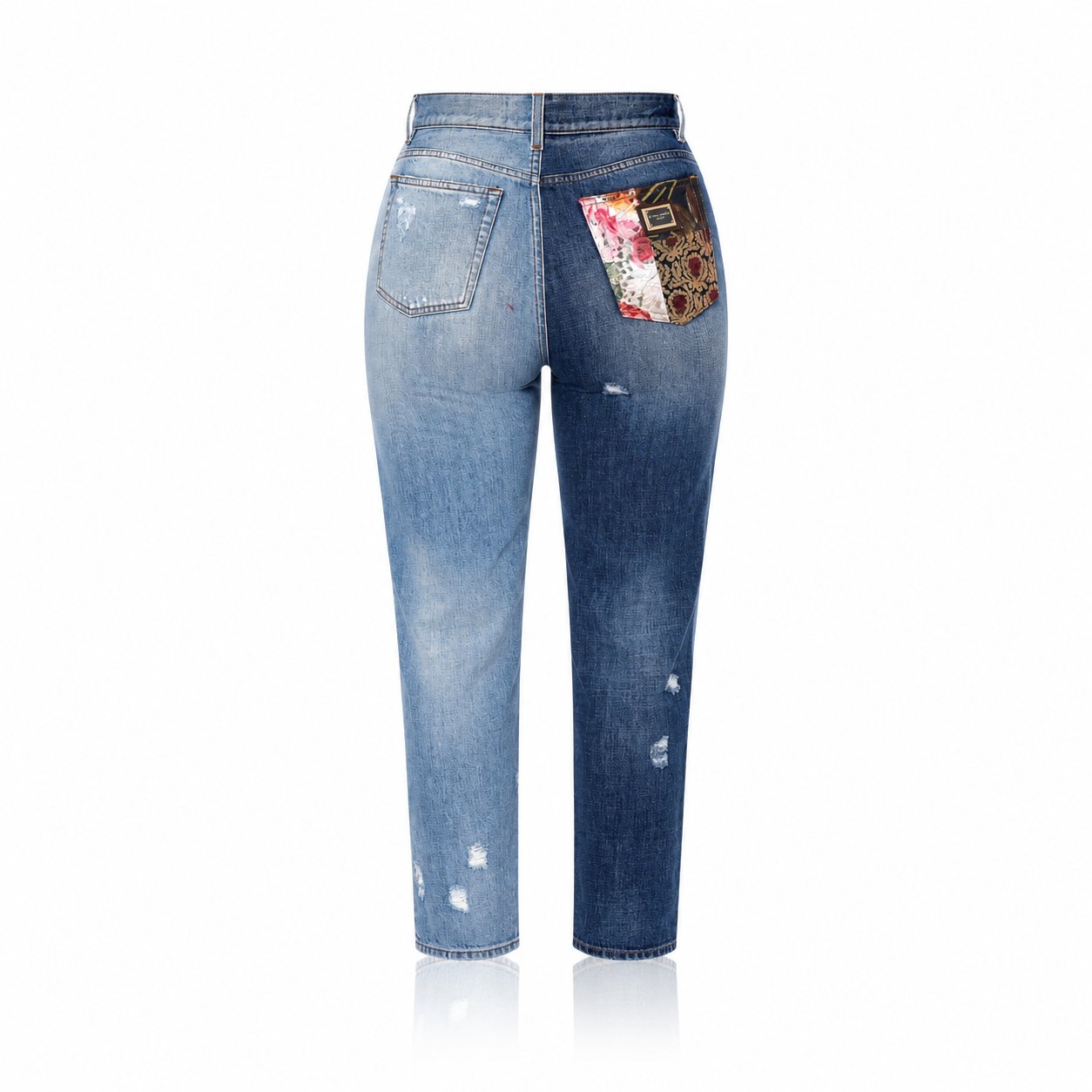 Dolce & Gabbana Baroque-Panel Tapered Patchwork Jeans
