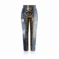 Dolce & Gabbana Baroque-Panel Tapered Patchwork Jeans