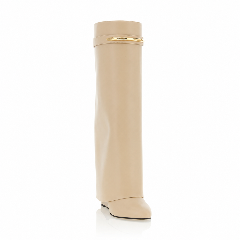 Givenchy Shark Pinch Beige Knee-High Boots