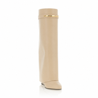 Givenchy Shark Pinch Beige Knee-High Boots