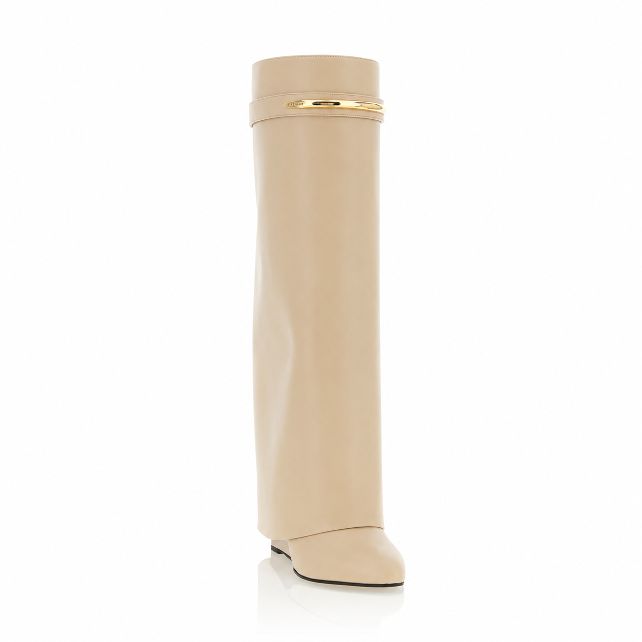 Givenchy Shark Pinch Beige Knee-High Boots