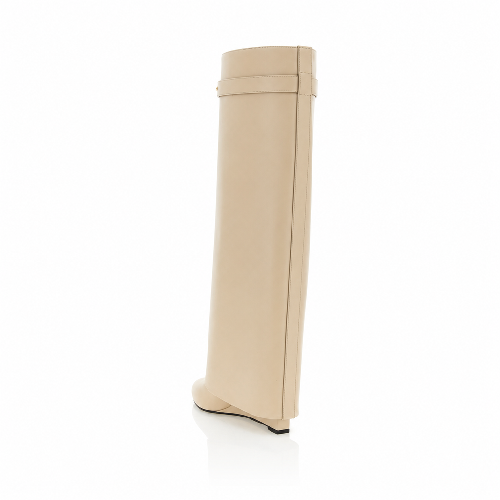 Givenchy Shark Pinch Beige Knee-High Boots